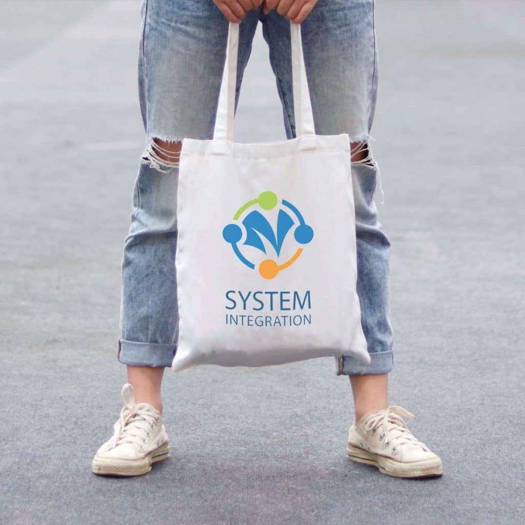Image showing girl in ripped jeans holding promotional tote bags from The Promobag Warehouse